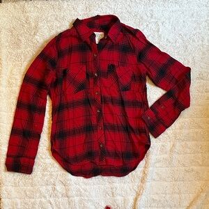 Abercrombie & Fitch buffalo Red and Black Plaid Shirt